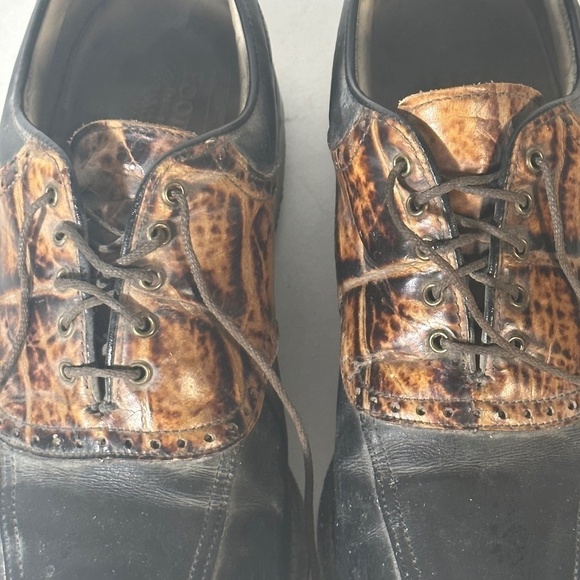 FootJoy Golf Brown Black Leather Cleets Athletic Golfing Golfer Shoes - Picture 3 of 12